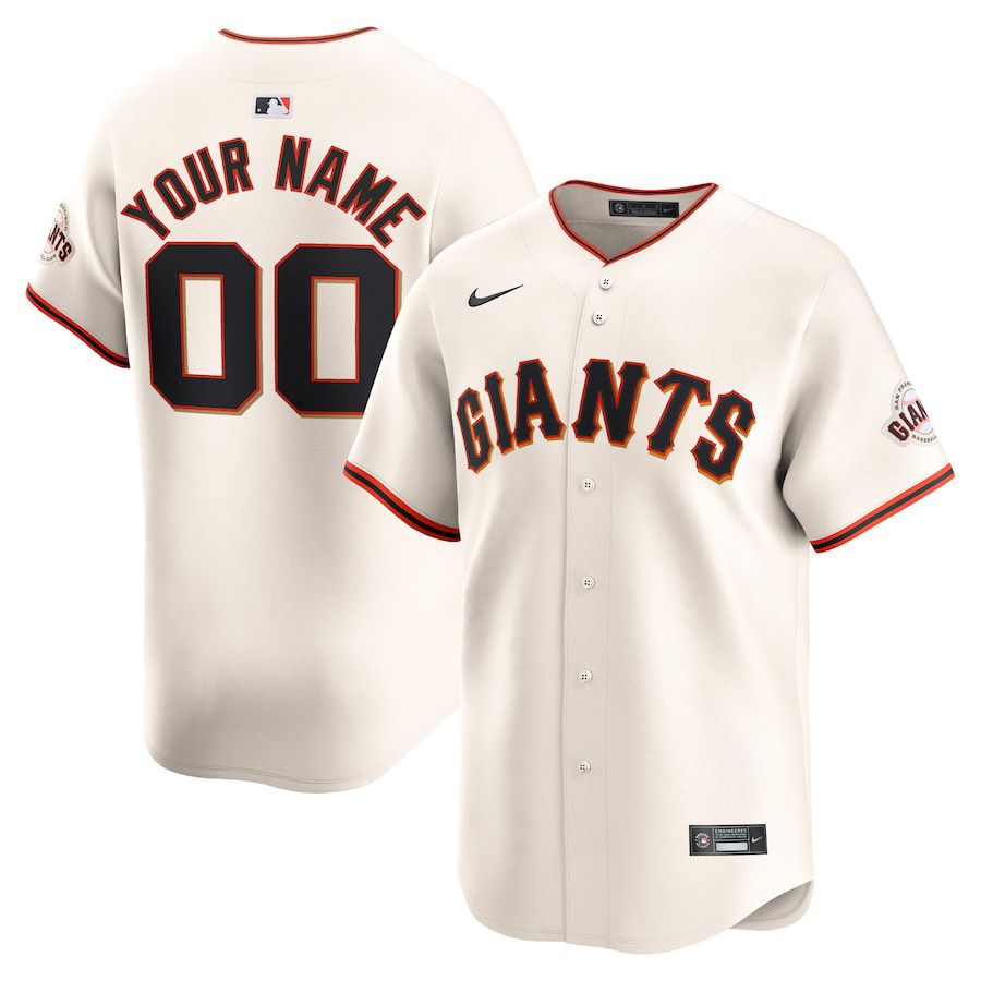 Men San Francisco Giants Nike Cream Home Limited Custom MLB Jersey->customized mlb jersey->Custom Jersey